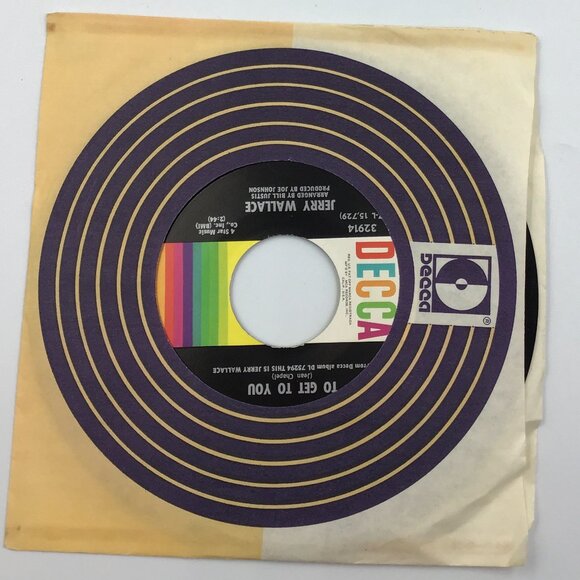 Jerry Wallace DECCA 45 RPM Vinyl Single – Time / To Get to You (1971) - Picture 4 of 5